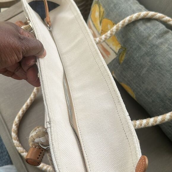 BRIGHTON RARE RED & WHITE STARFISH HARBOR TOTE NAUTICAL SHOULDER BEACH BAG - Picture 9 of 10